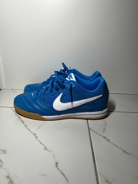 Nike Gato Royal Blue Indoor Soccer Shoes with White Swoosh